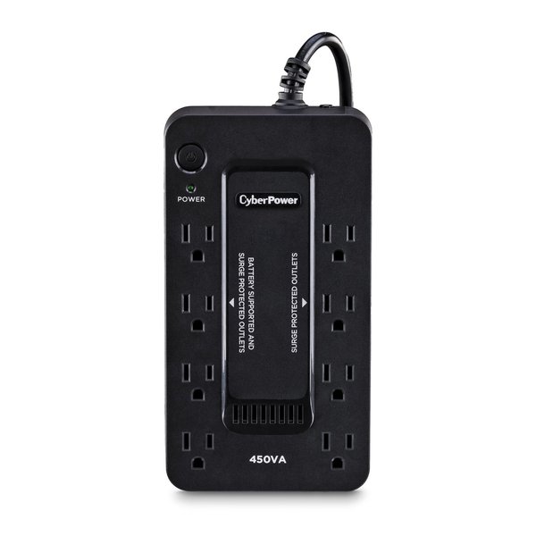 Cyberpower 5 ft. L 8 outlets PC Battery Backup Black 890 J SE450G1